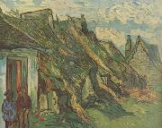 Thatched Sandstone Cottages in Chaponval (nn04) Vincent Van Gogh